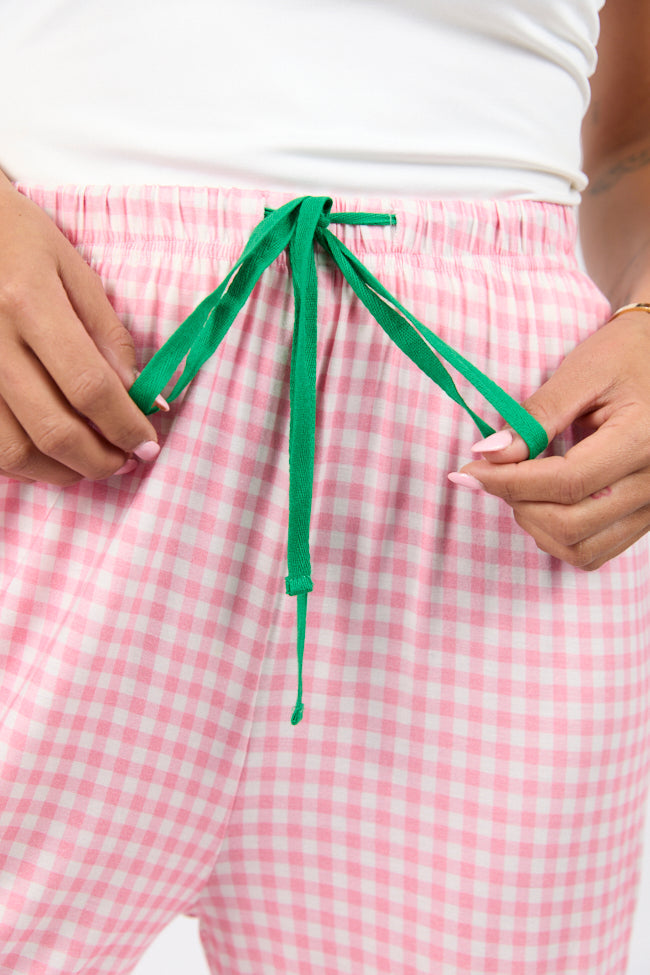 Good To Get Away Pink Gingham Pajama Pants SALE