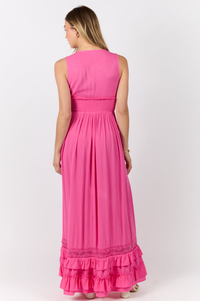 Lucky To Have You Pink Sleeveless Maxi Dress SALE
