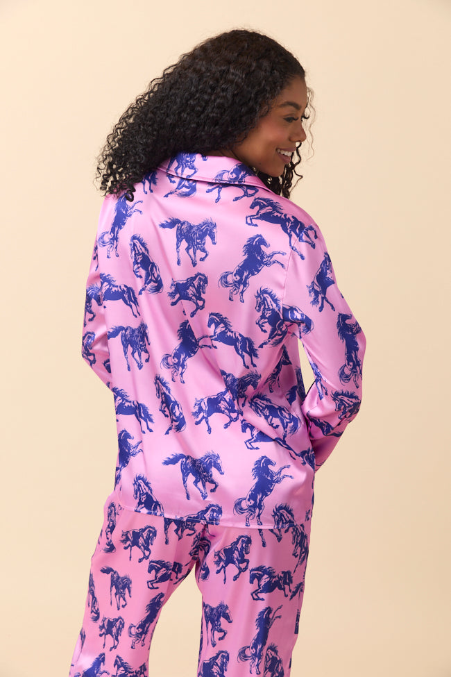 The Kylie Pink Wild Horses Pajama Set Just Classically Cassidy X Pink Lily