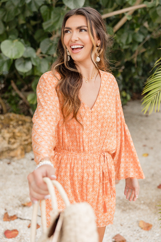 Searching For Fun Orange Printed Romper FINAL SALE
