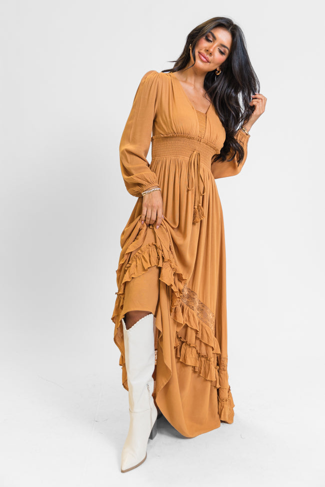 Lucky To Have You Camel Maxi Dress SALE
