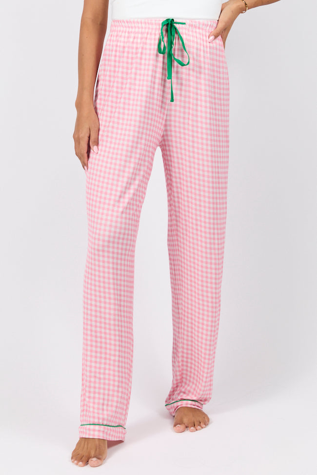 Good To Get Away Pink Gingham Pajama Pants SALE