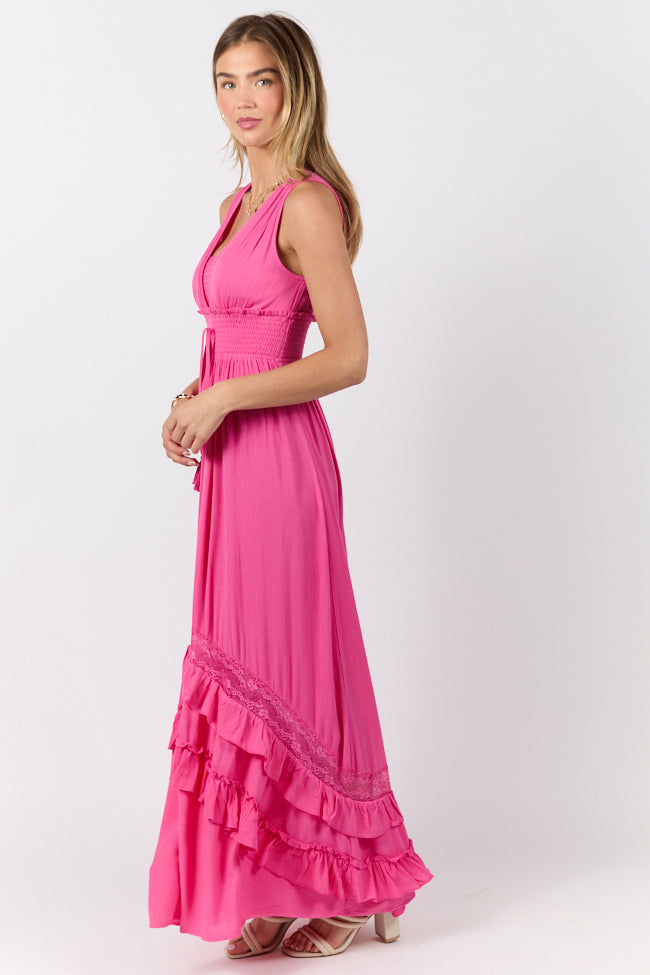 Lucky To Have You Pink Sleeveless Maxi Dress SALE