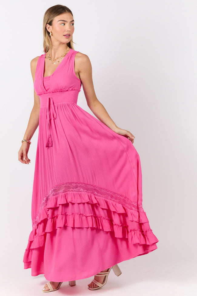 Lucky To Have You Pink Sleeveless Maxi Dress SALE