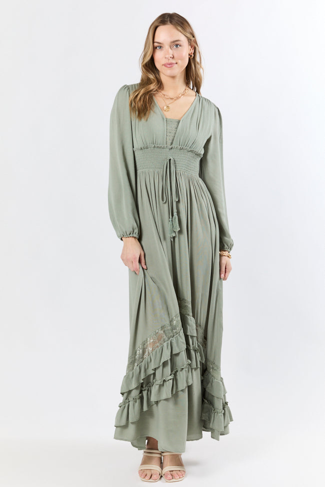 Lucky To Have You Sage Maxi Dress SALE