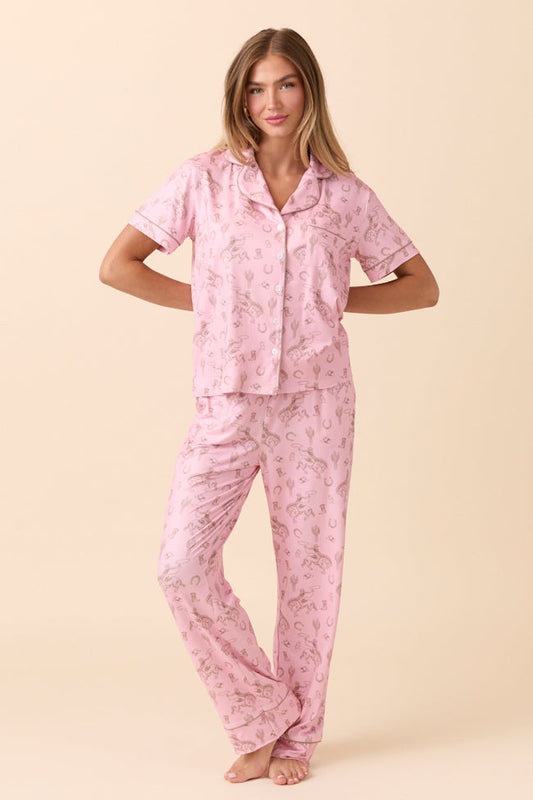 Helena Pink Western Icon Pajama Set