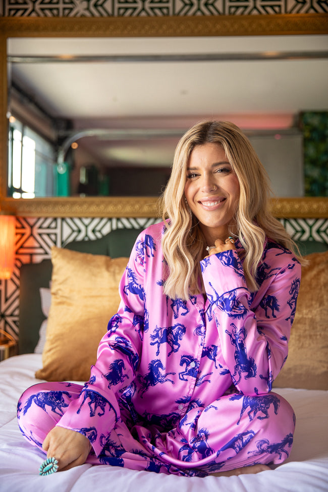 The Kylie Pink Wild Horses Pajama Set Just Classically Cassidy X Pink Lily