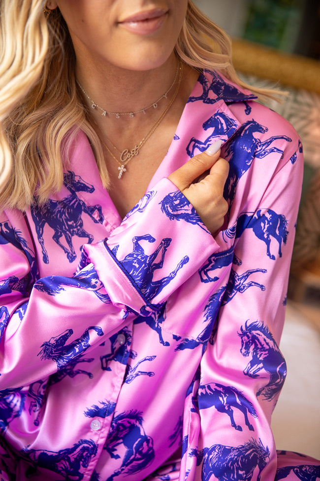 The Kylie Pink Wild Horses Pajama Set Just Classically Cassidy X Pink Lily
